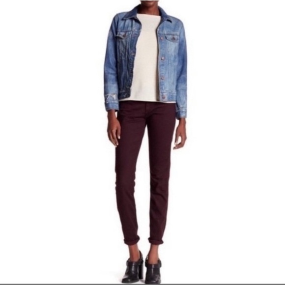 Rag & Bone Maroon Fine Wine The Dre Skinny Jeans